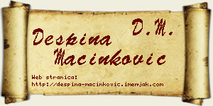 Despina Mačinković vizit kartica